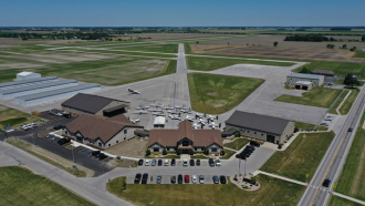 The BGSU flight center arial view.