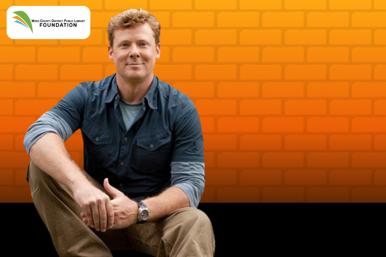 An orange and black brick background with a photo of Kevin O'Connor.