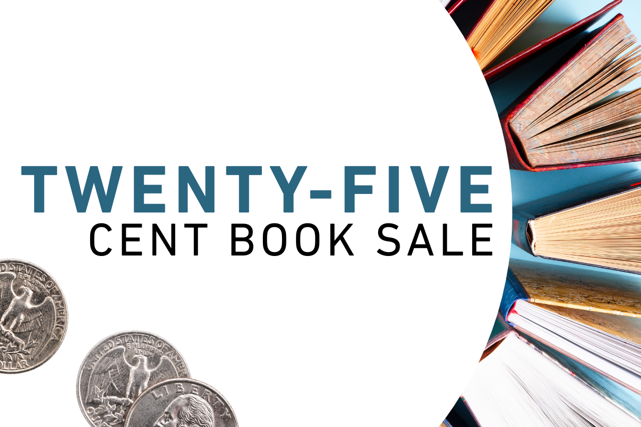 Books with twenty-five cent pieces in front of them.