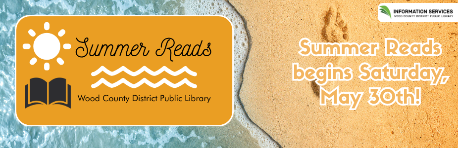 Adult Summer Reads banner; Begins Saturday, May 30, 2026