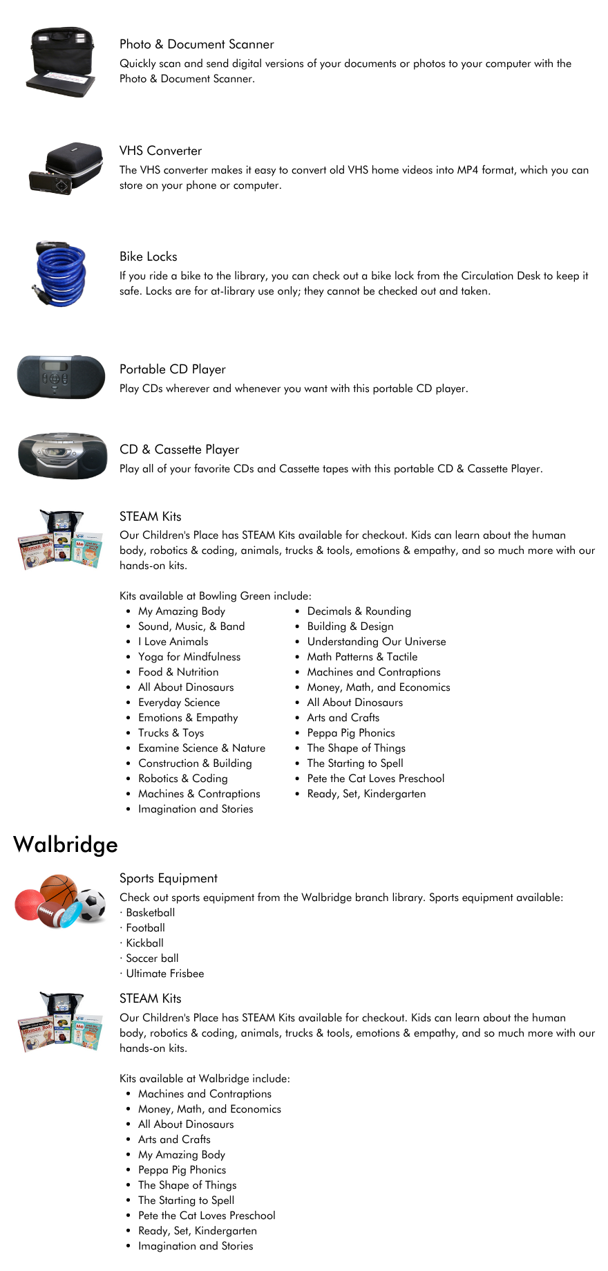 More items in our Library of Things.