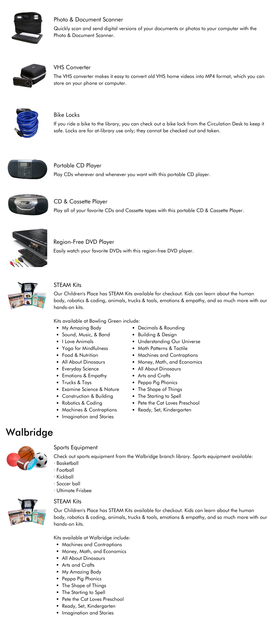 More items in our Library of Things.