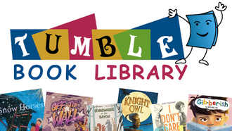 Children's books with a fun animated open book.