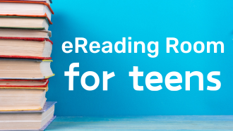 A stack of books with a blue background.