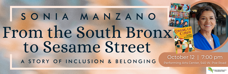 Meet Sesame Street's Maria, Sonia Manzano, on Thursday, October 12 at 7:00 pm.